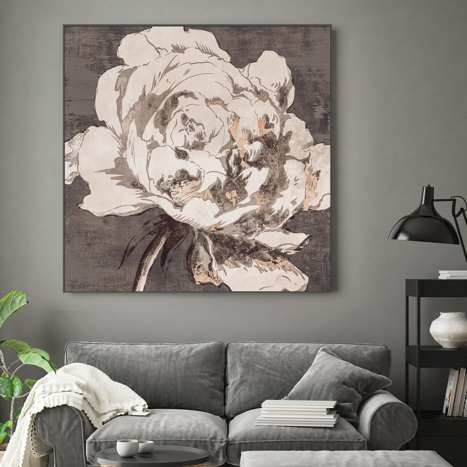 Golden Flower, Brown Tone, Style A , By Asia Jensen