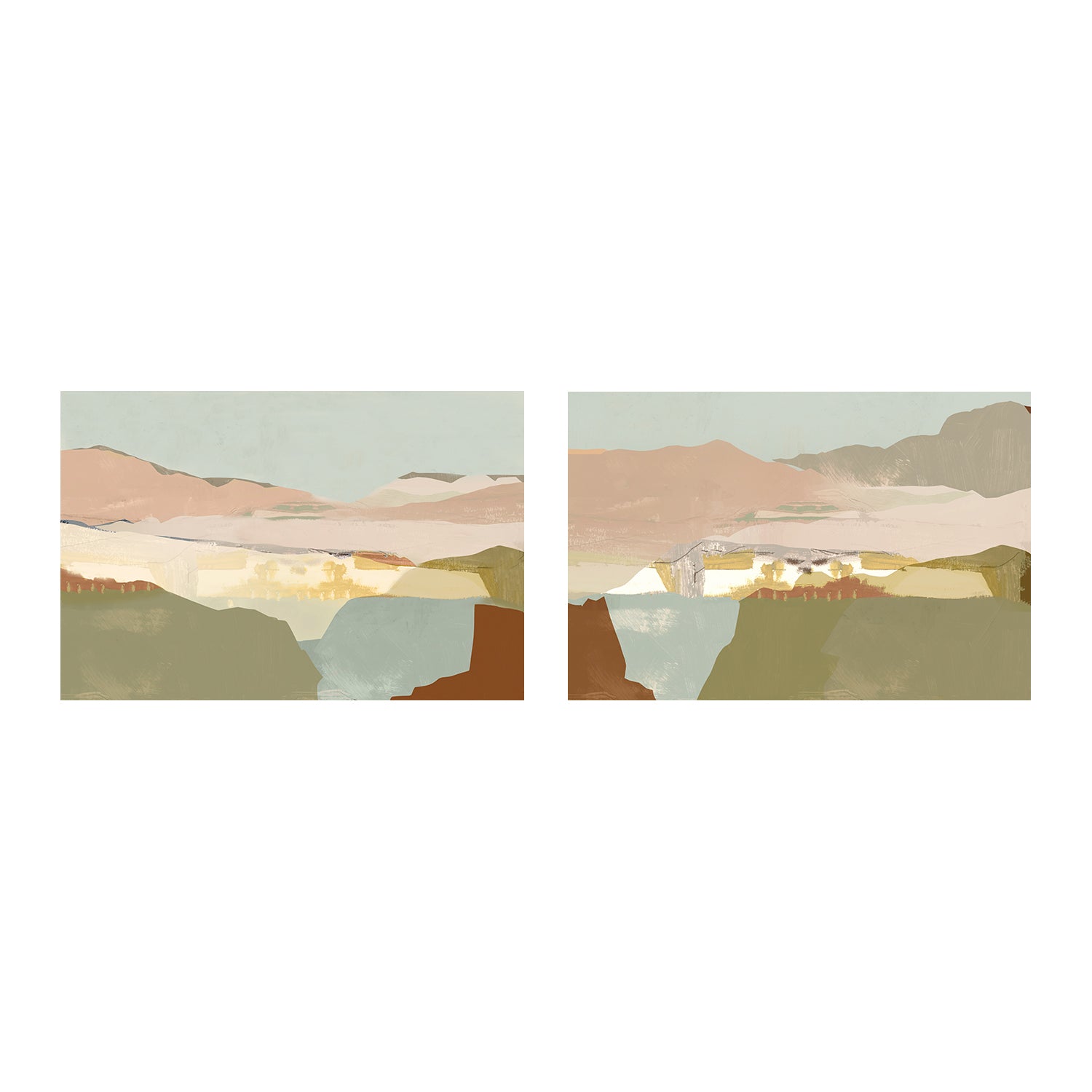 Pink Sandy Dunes , Style A & B, Set Of 2 , By Cartissi