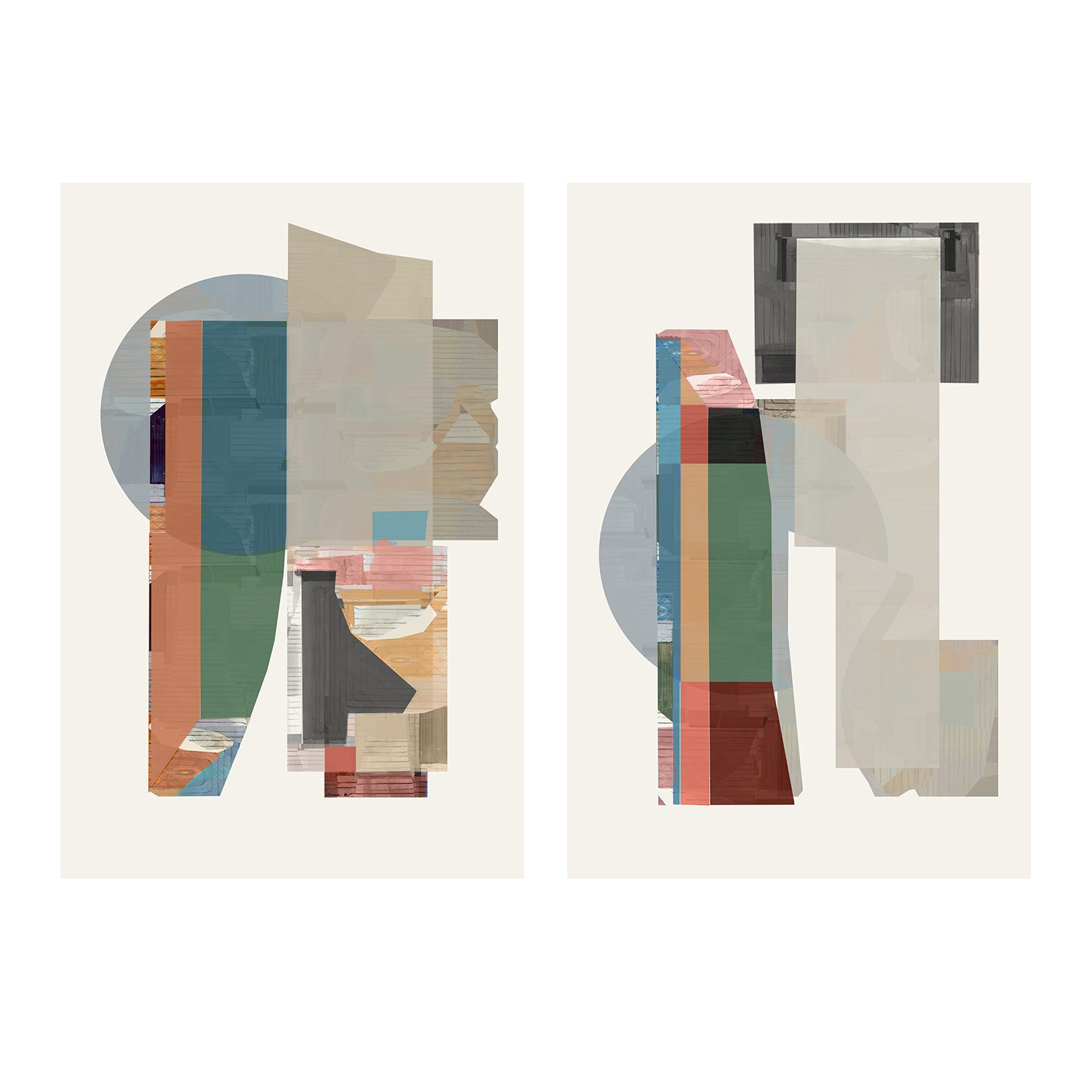 Land Lovers , Style A & B , Set Of 2 , By Cartissi