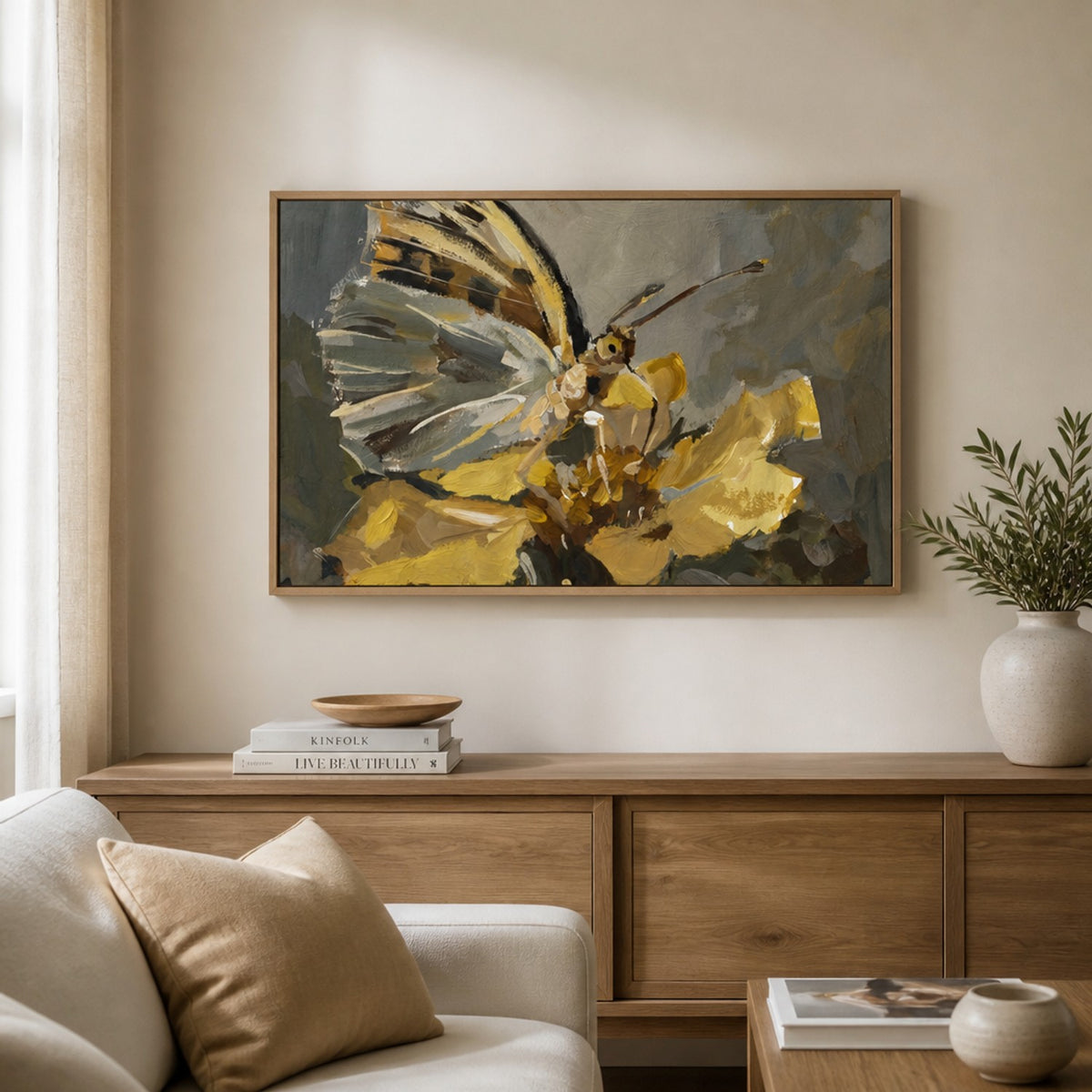 Butterfly on Golden Bloom