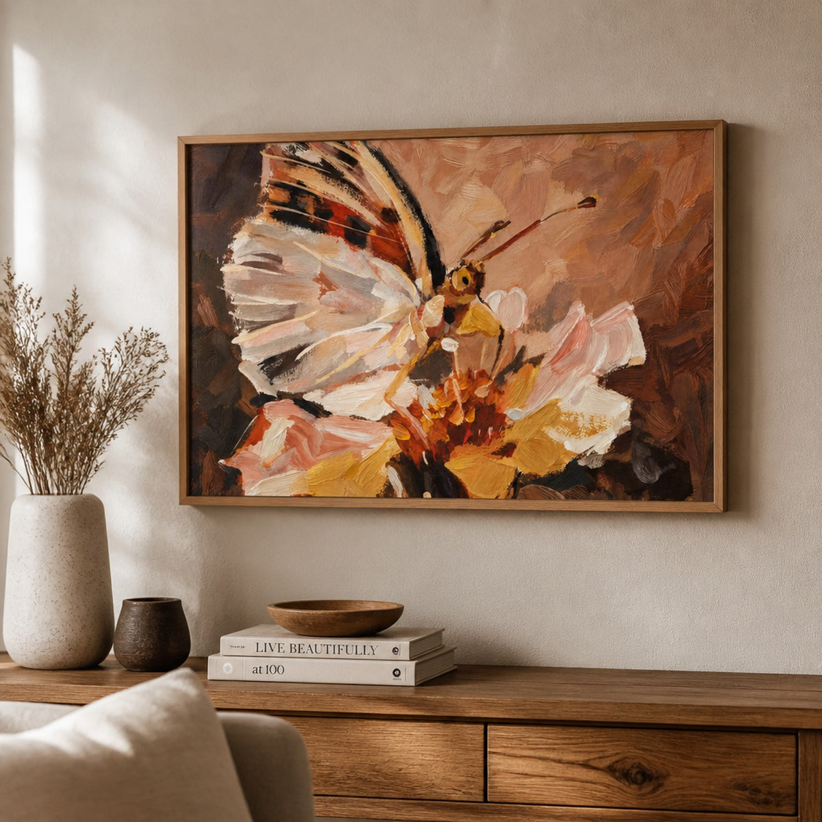 Butterfly in Peach Light