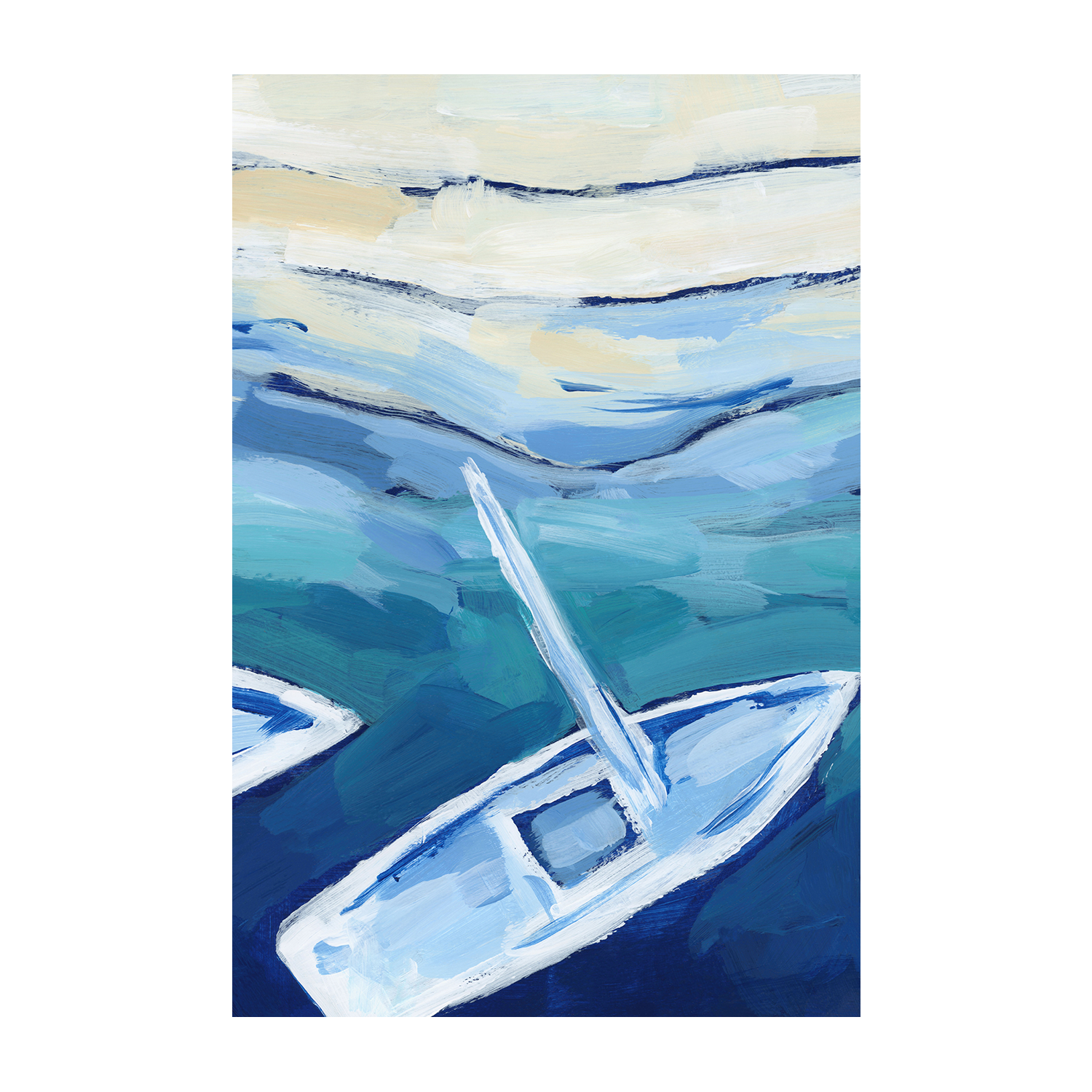 Mediterranean Sailboat , Style B, By Emily Wood