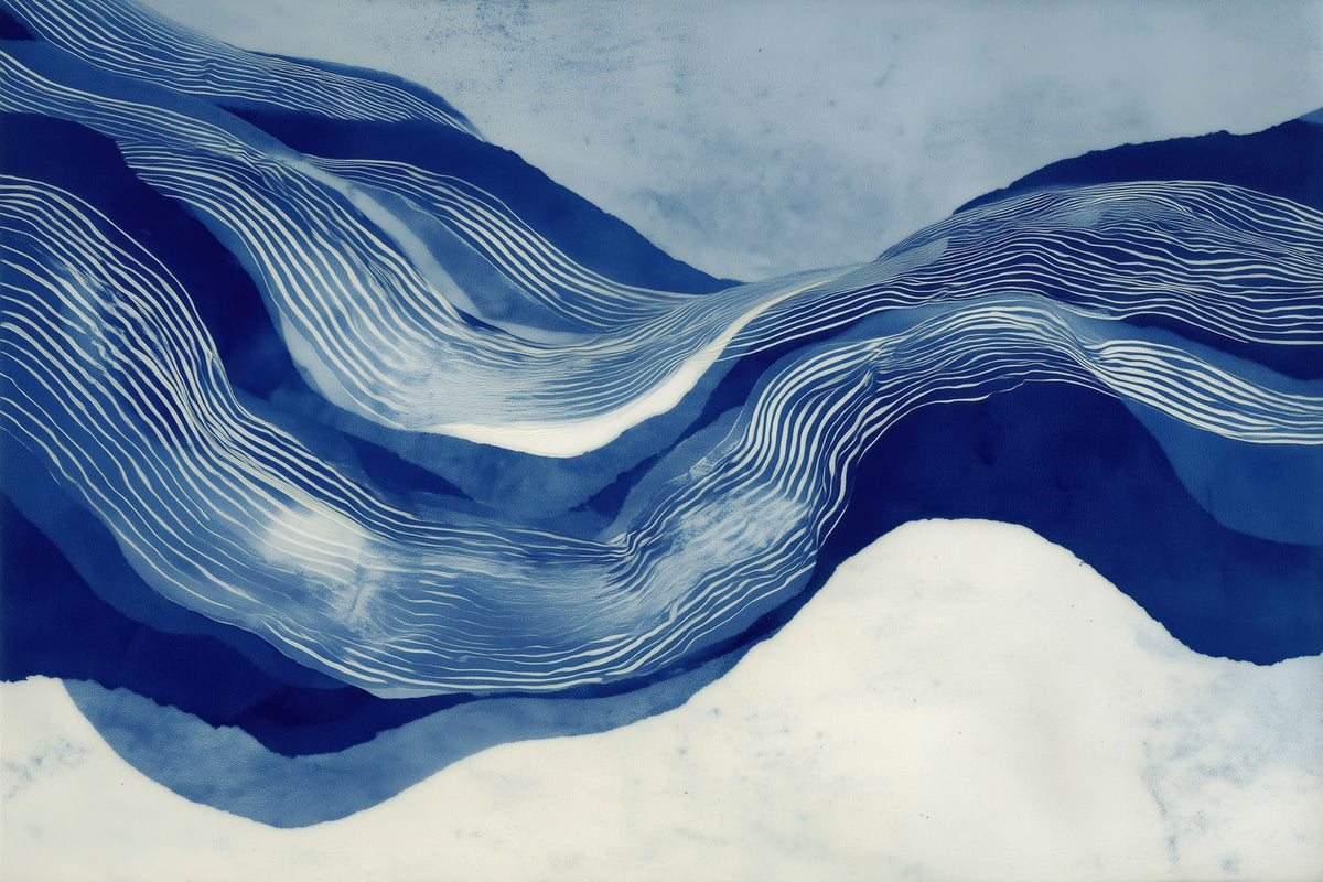 Indigo Contour Line Hills
