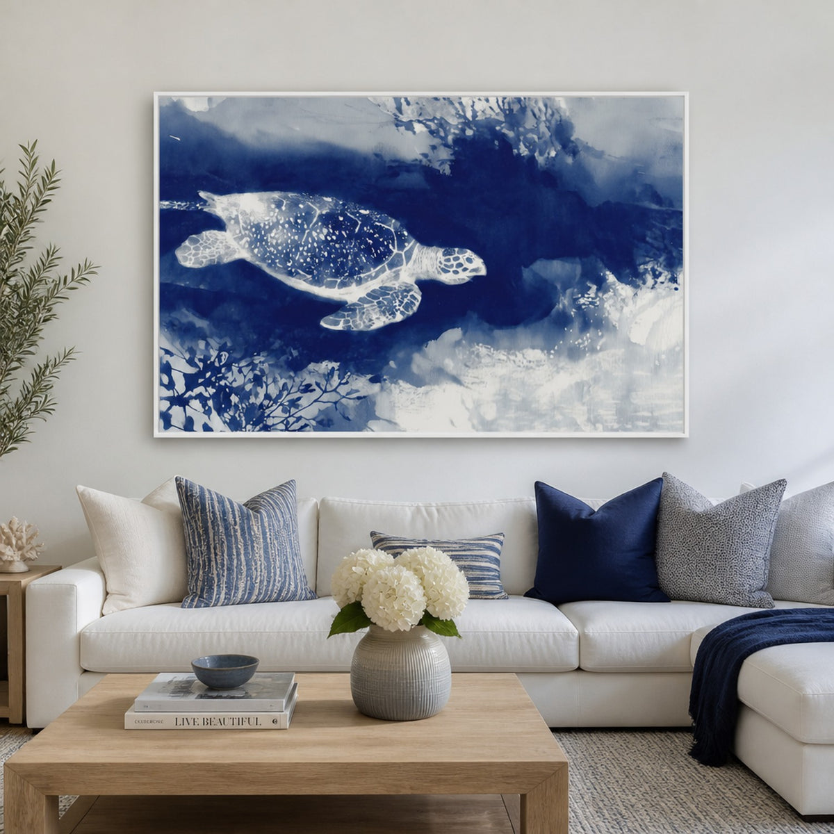 Sea Turtle Over Open Ocean