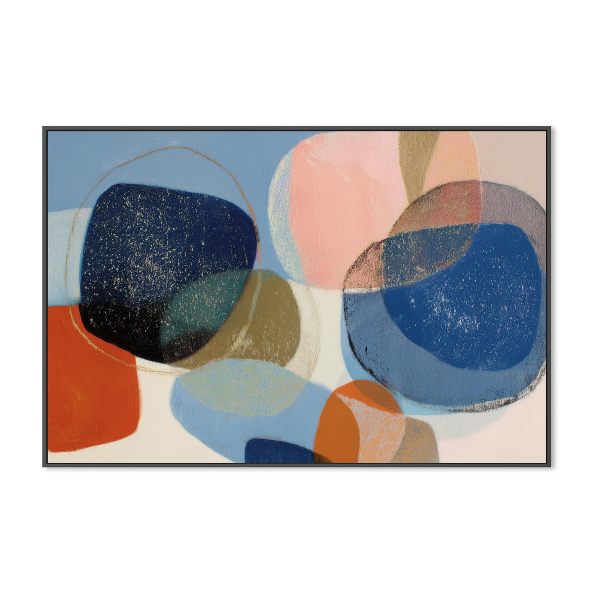 Abstract Geometric in Navy and Coral