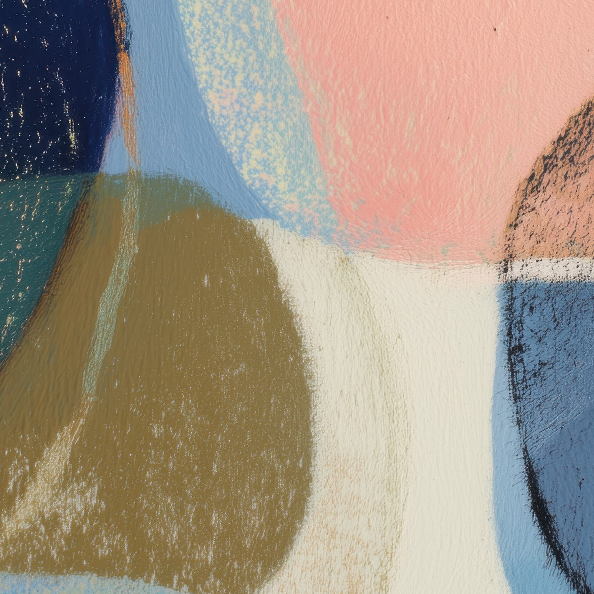 Abstract Geometric in Navy and Coral