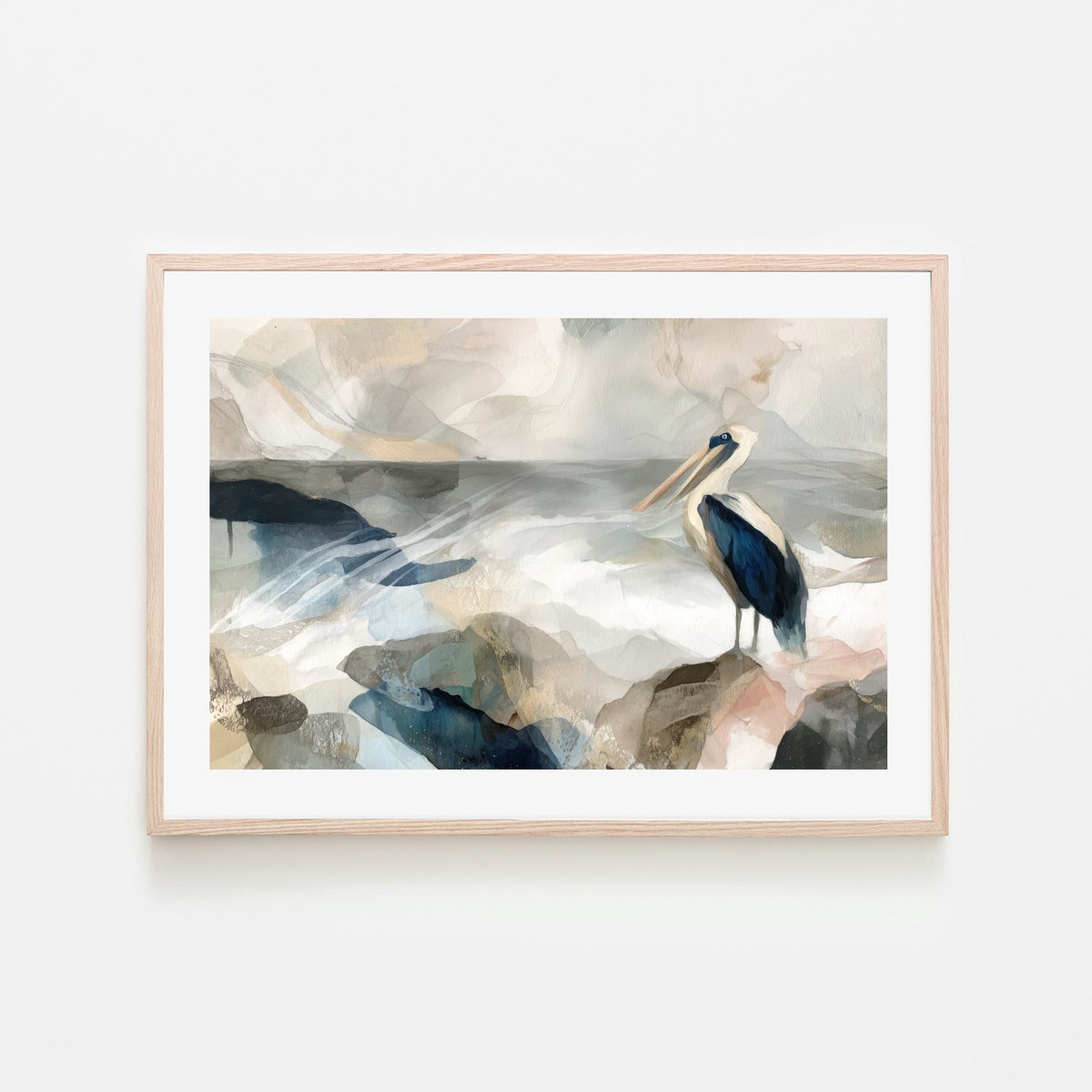 Pelican on Rocky Shore