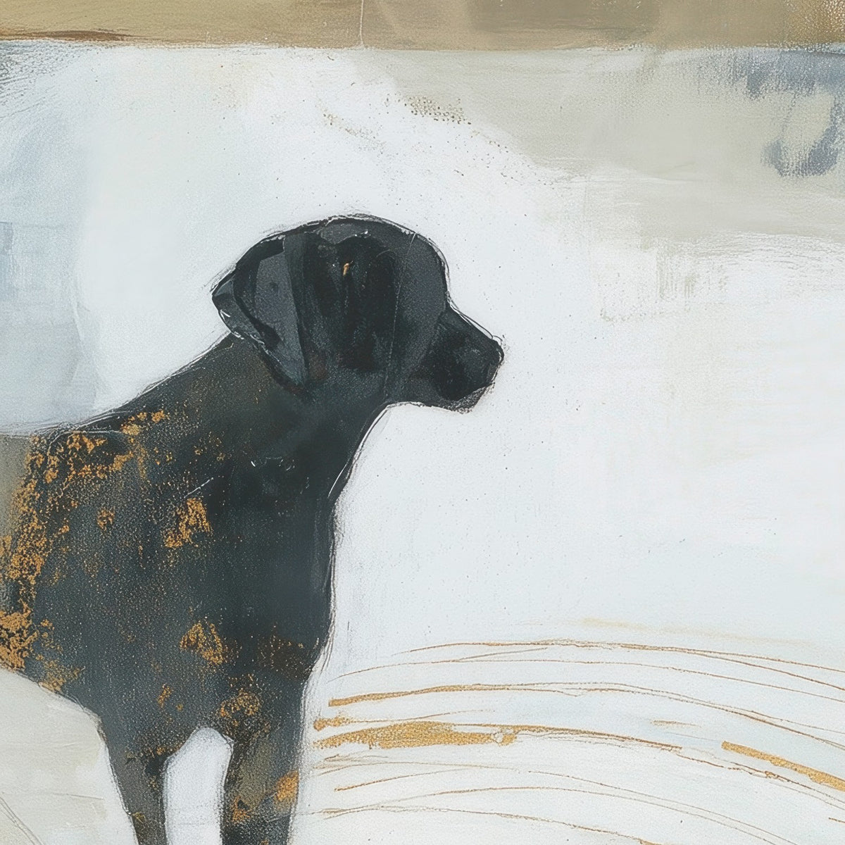 Dog in Golden Waters