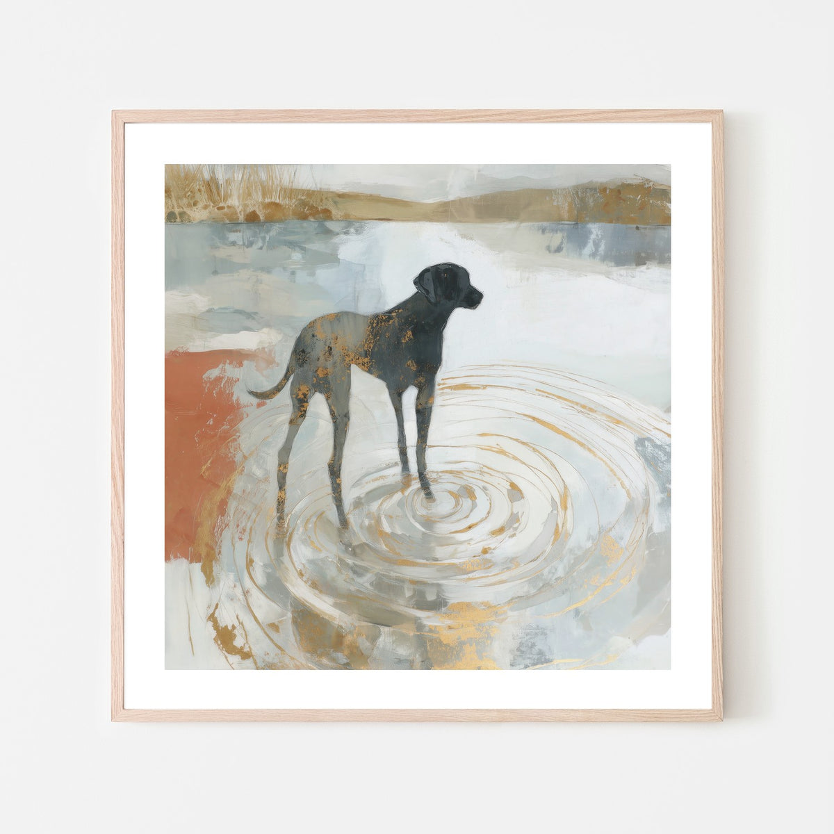 Dog in Golden Waters