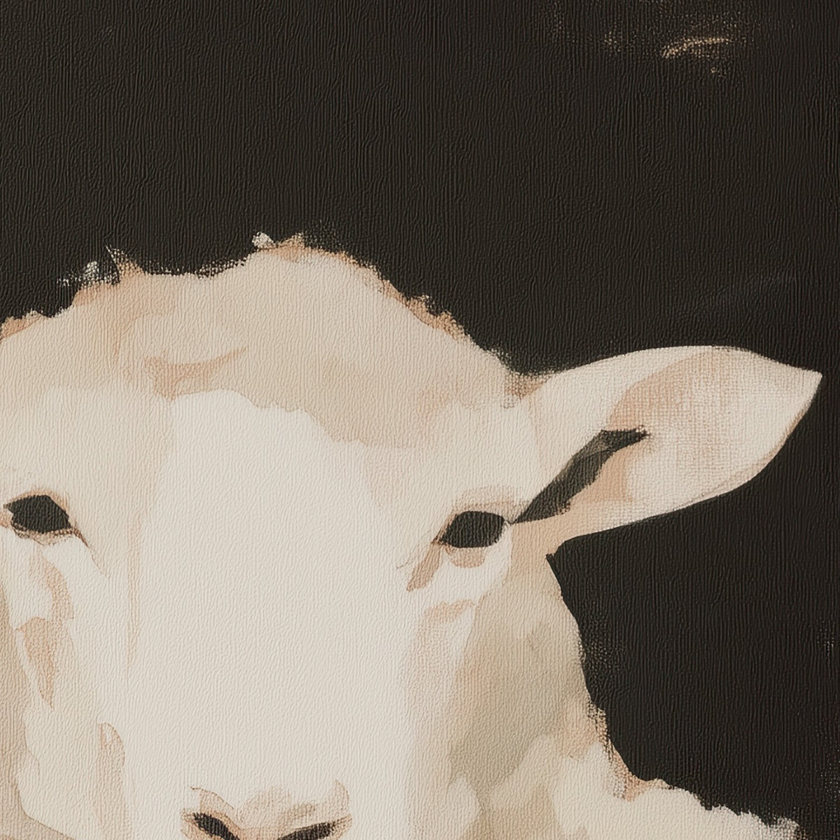 Two Sheep Under Crescent Moon
