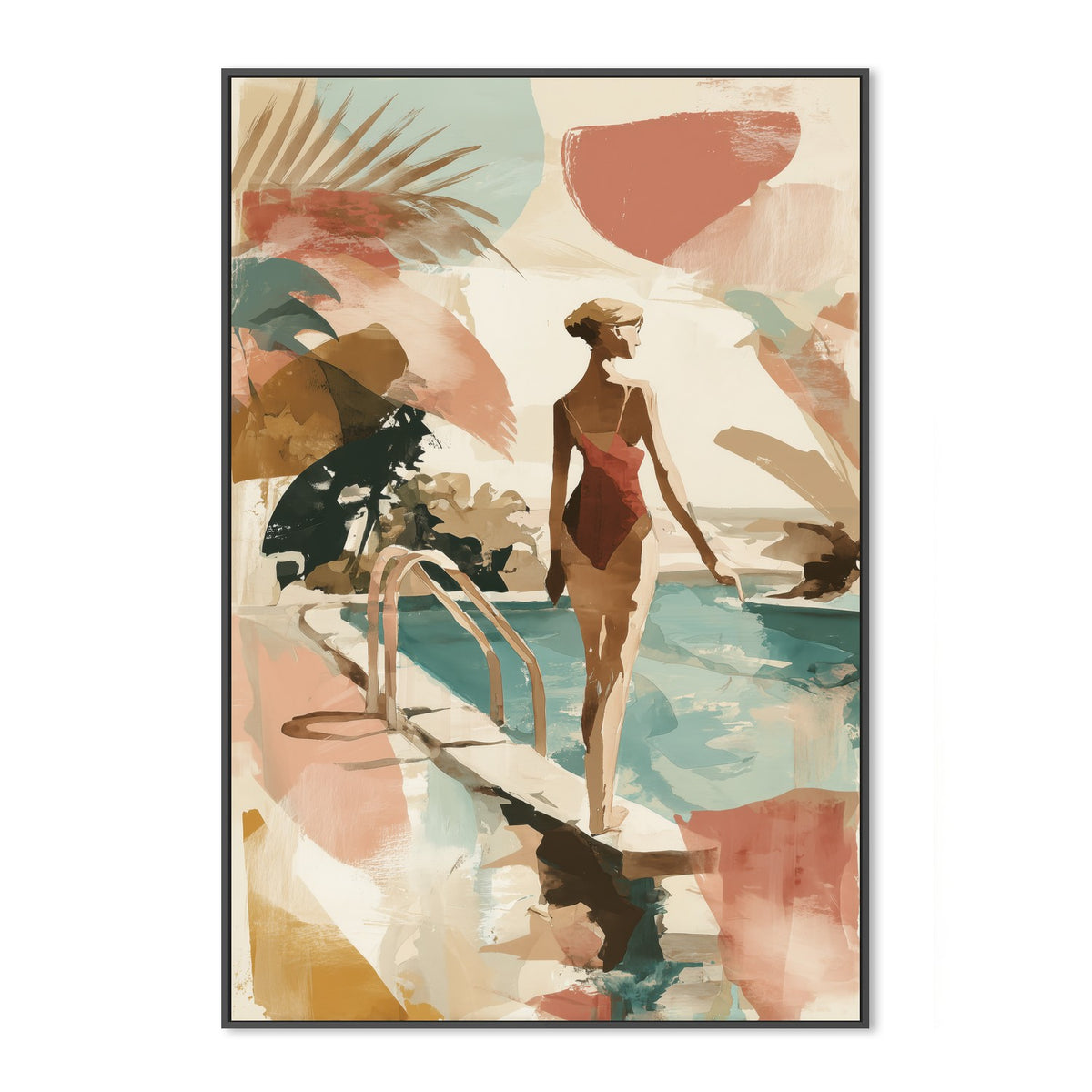 Woman by Poolside Retreat