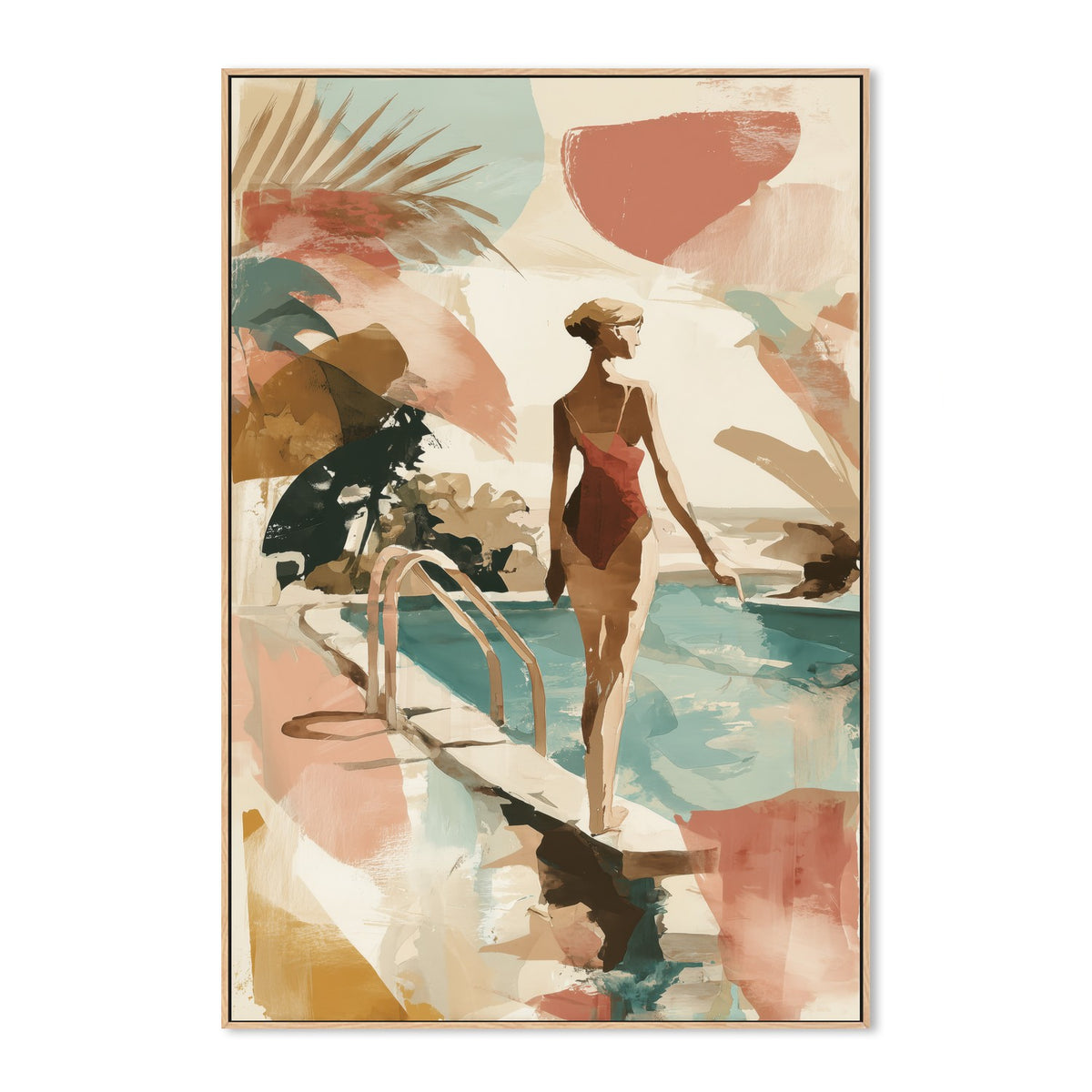 Woman by Poolside Retreat