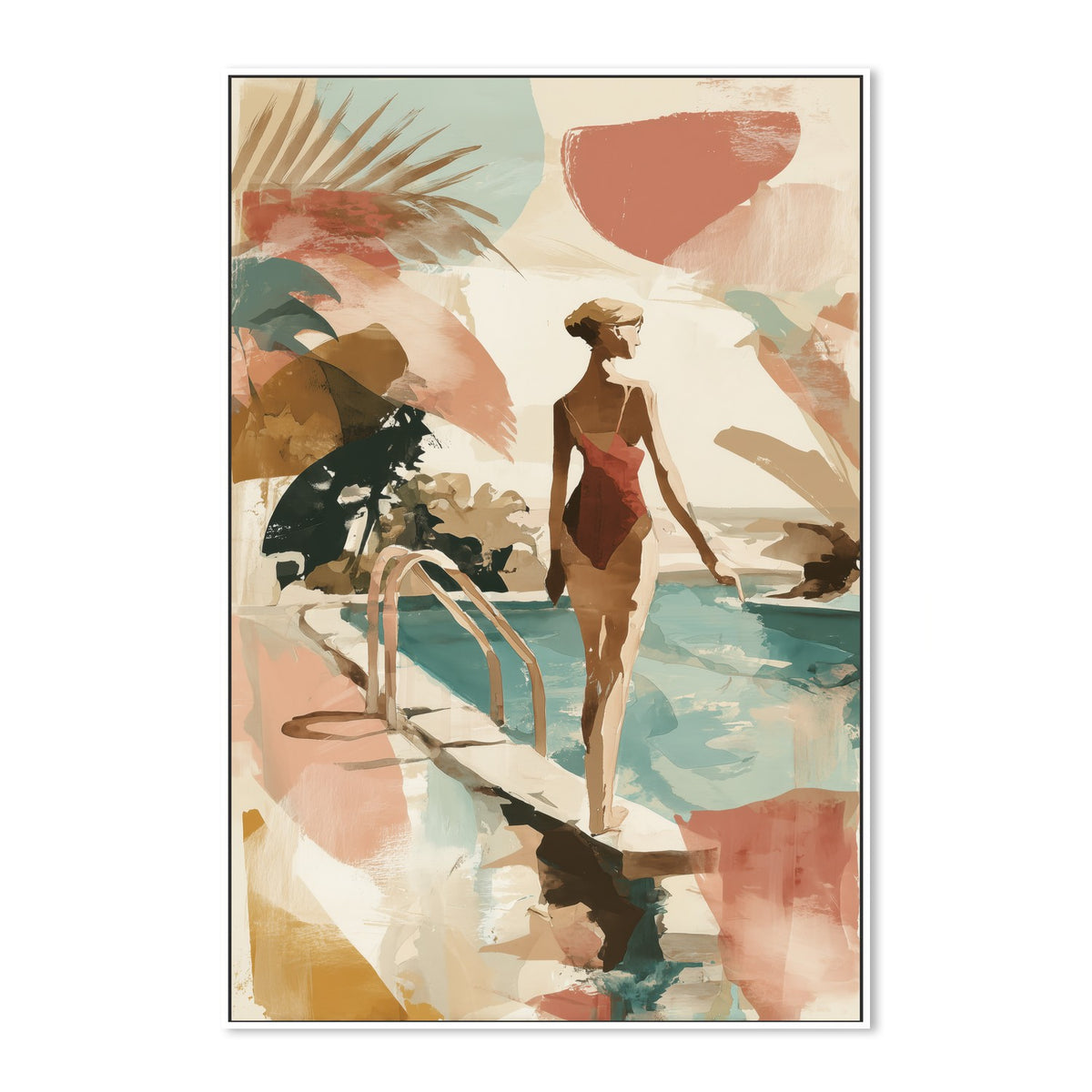 Woman by Poolside Retreat