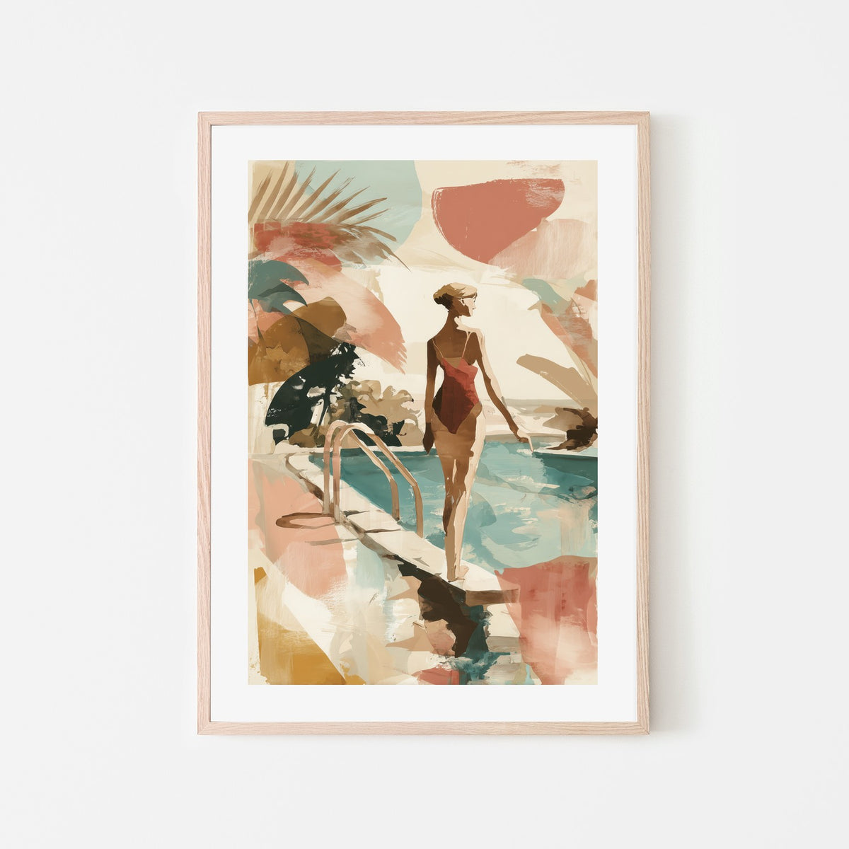 Woman by Poolside Retreat