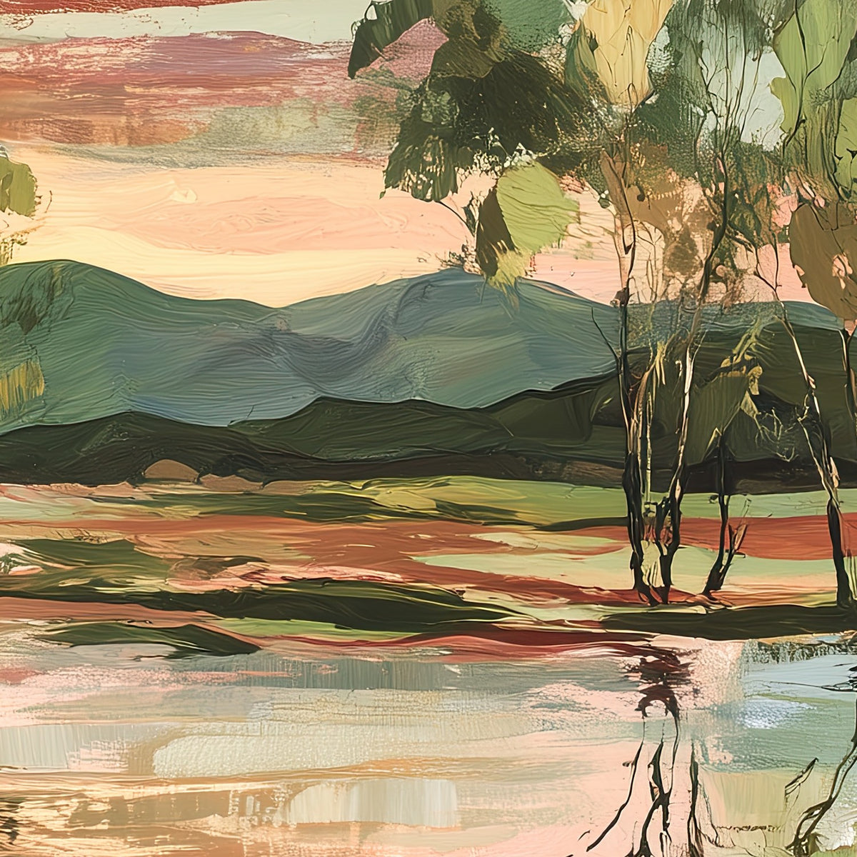 Trees Mirrored in Tranquil Waters