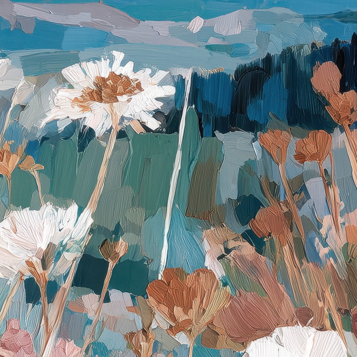 Wildflowers Overlooking Mountains