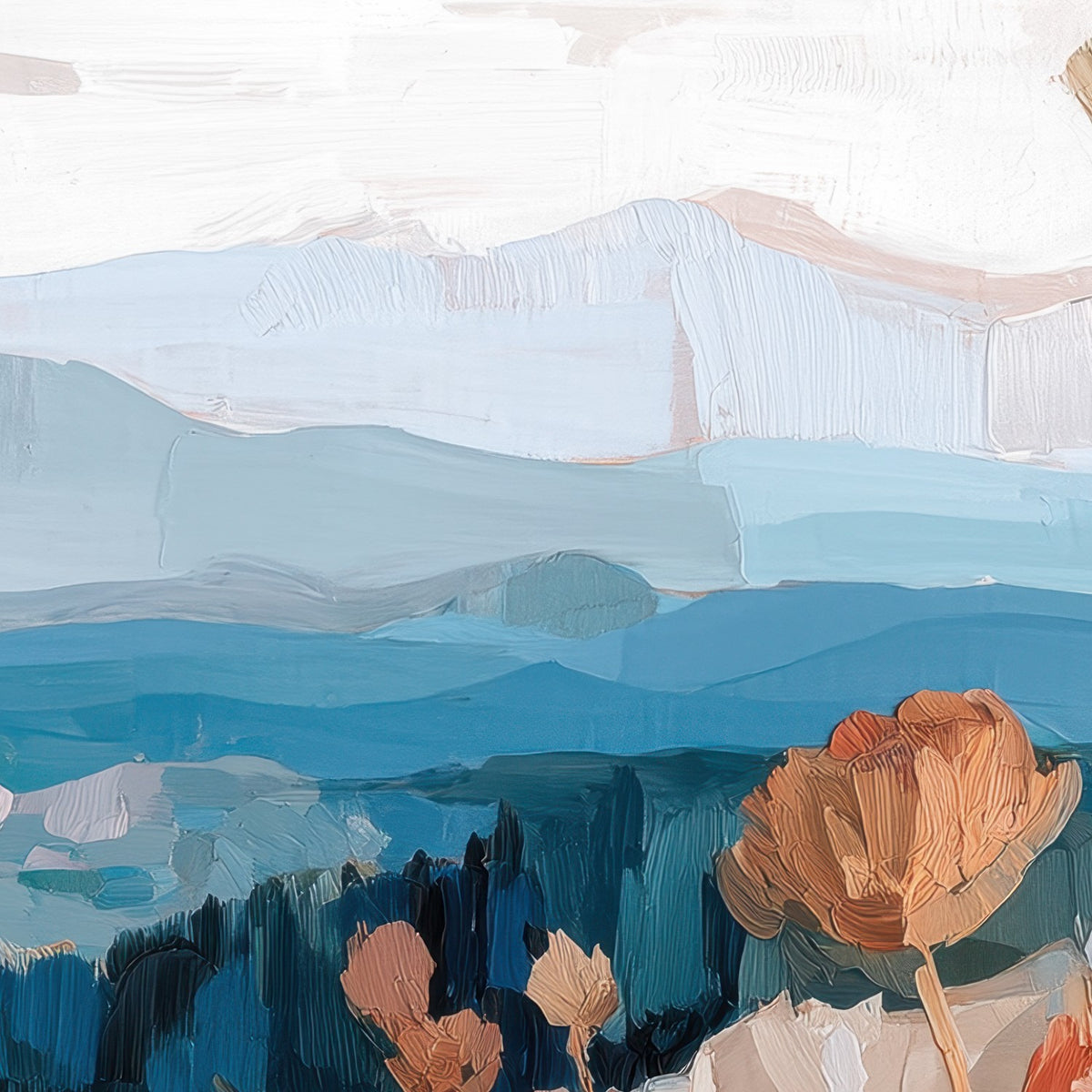 Wildflowers Overlooking Mountains