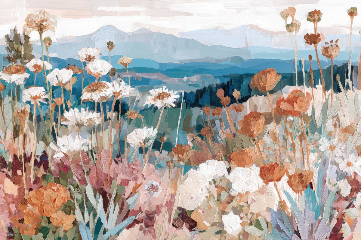 Wildflowers Overlooking Mountains