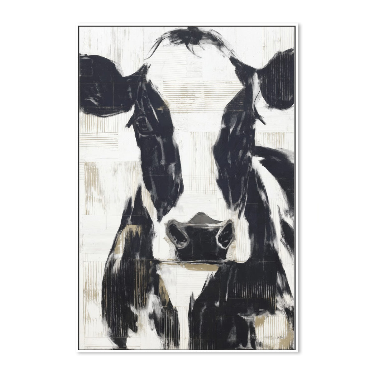 Modern Cow Portrait Monochrome