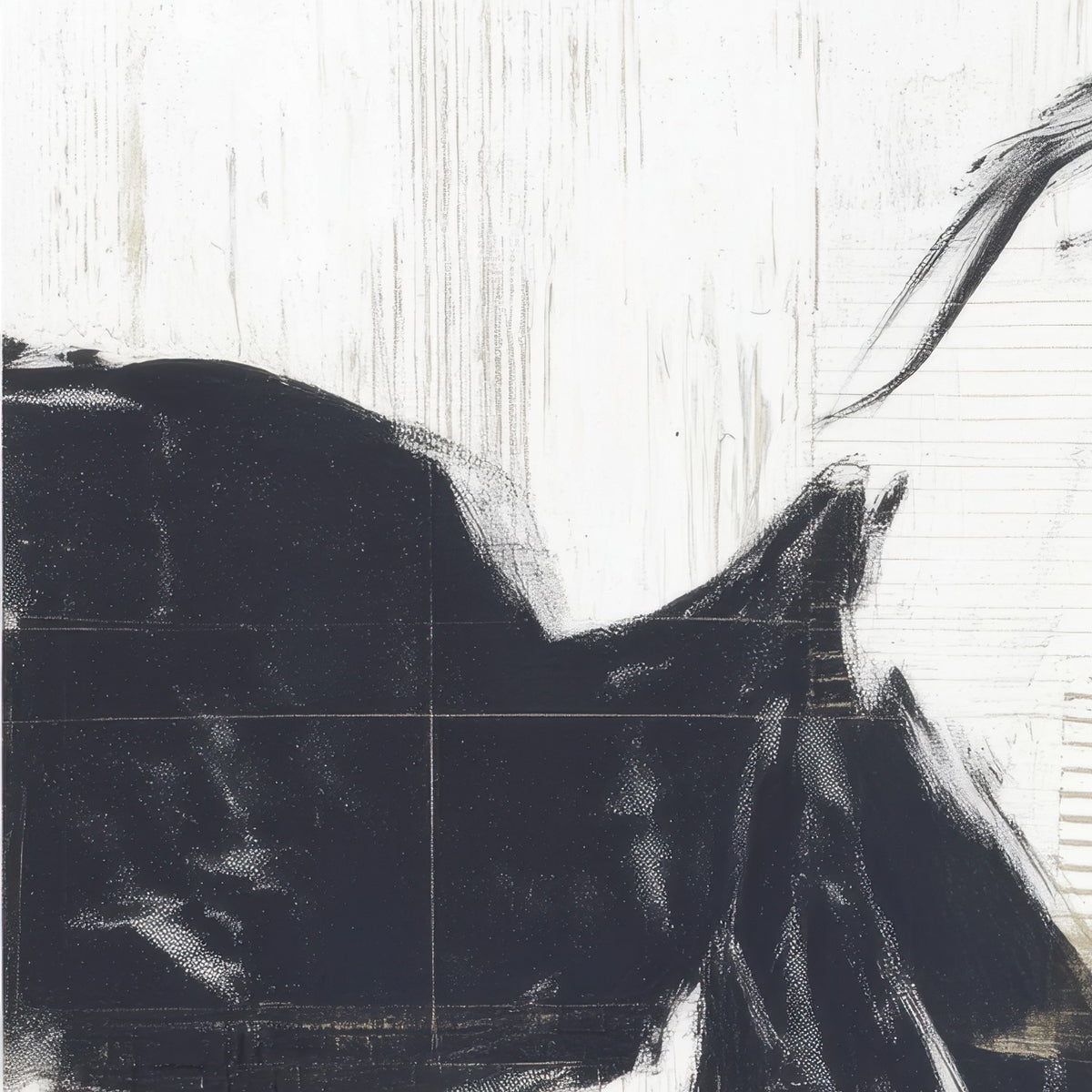 Modern Cow Portrait Monochrome