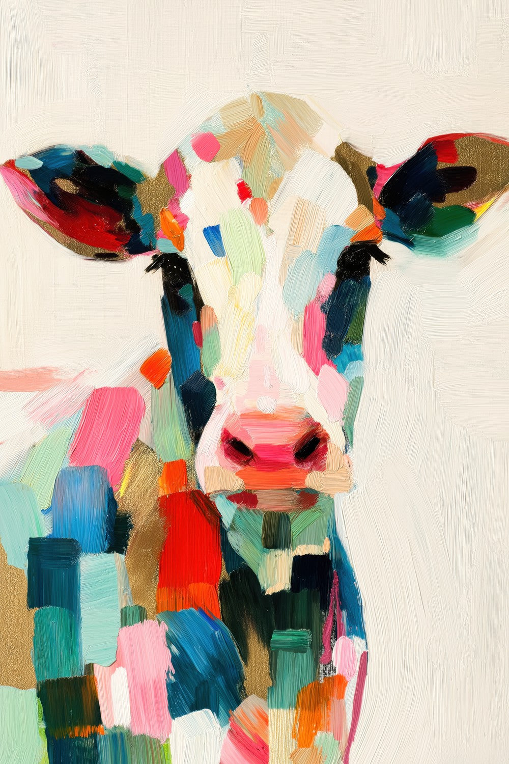 Cow Portrait in Brushstrokes