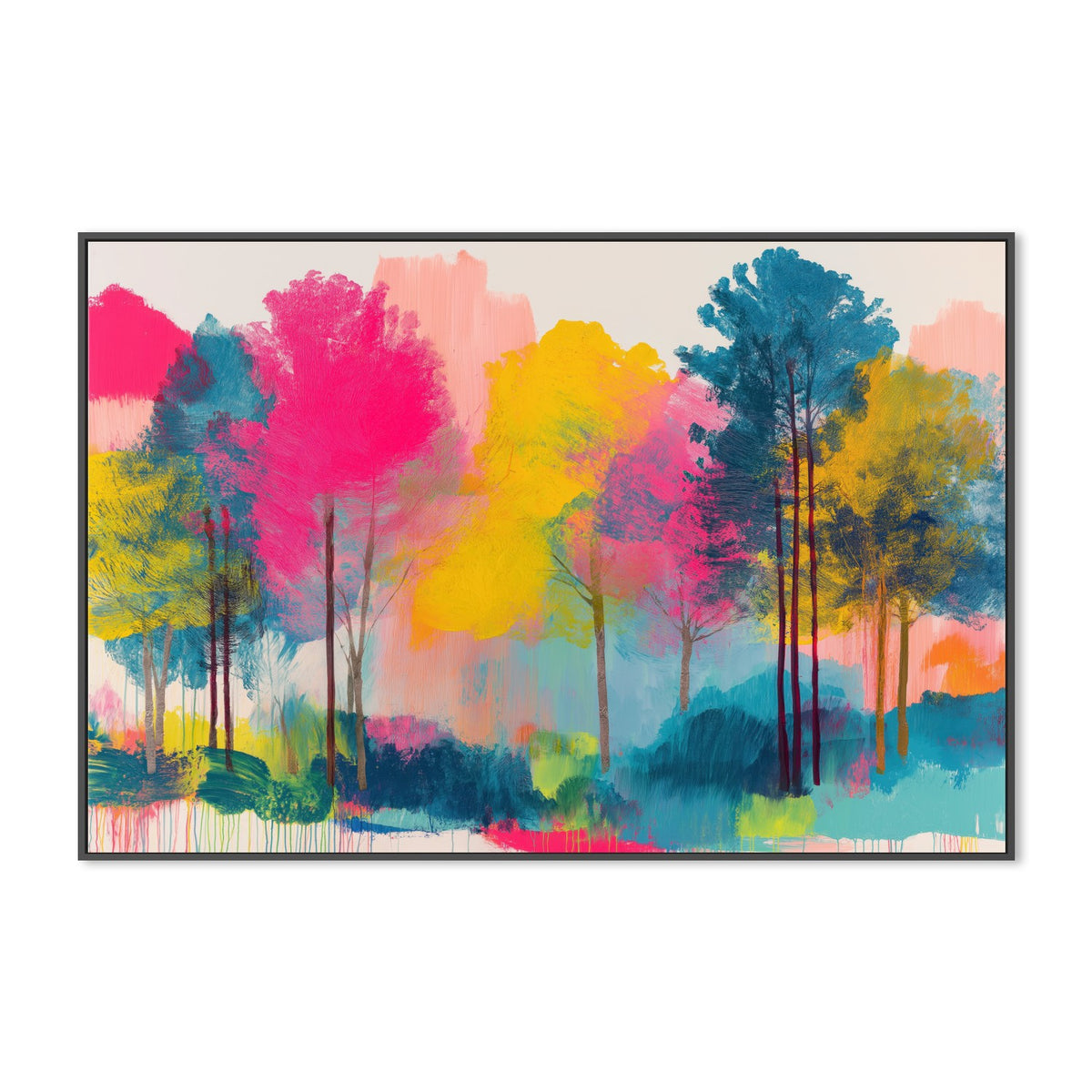 Colorful Trees Fading Into Mist