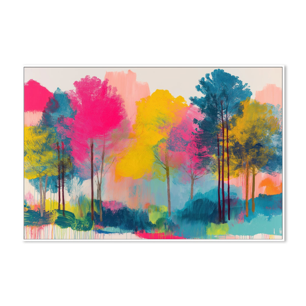 Colorful Trees Fading Into Mist