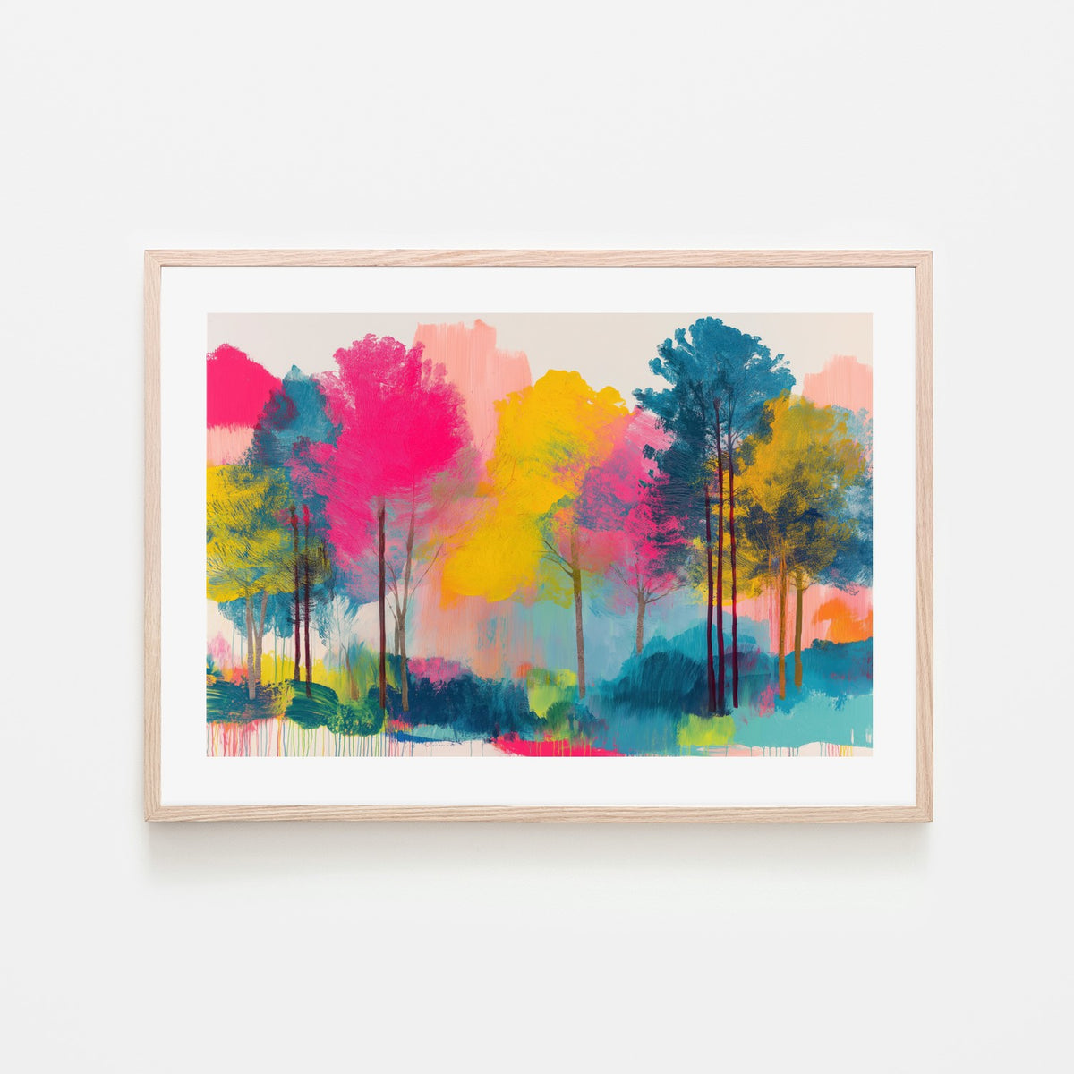 Colorful Trees Fading Into Mist
