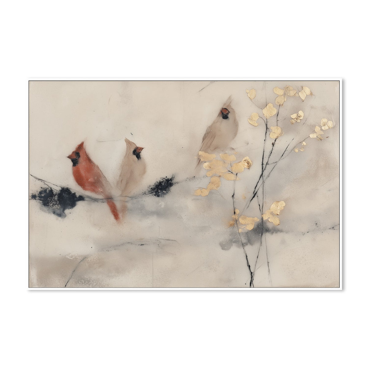Red Cardinal Pair Branches