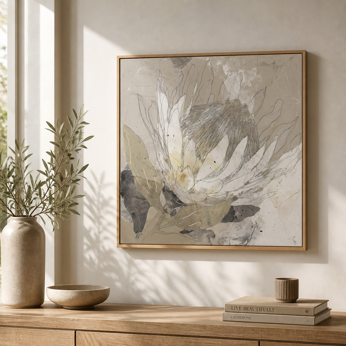 Etched Protea Bloom II