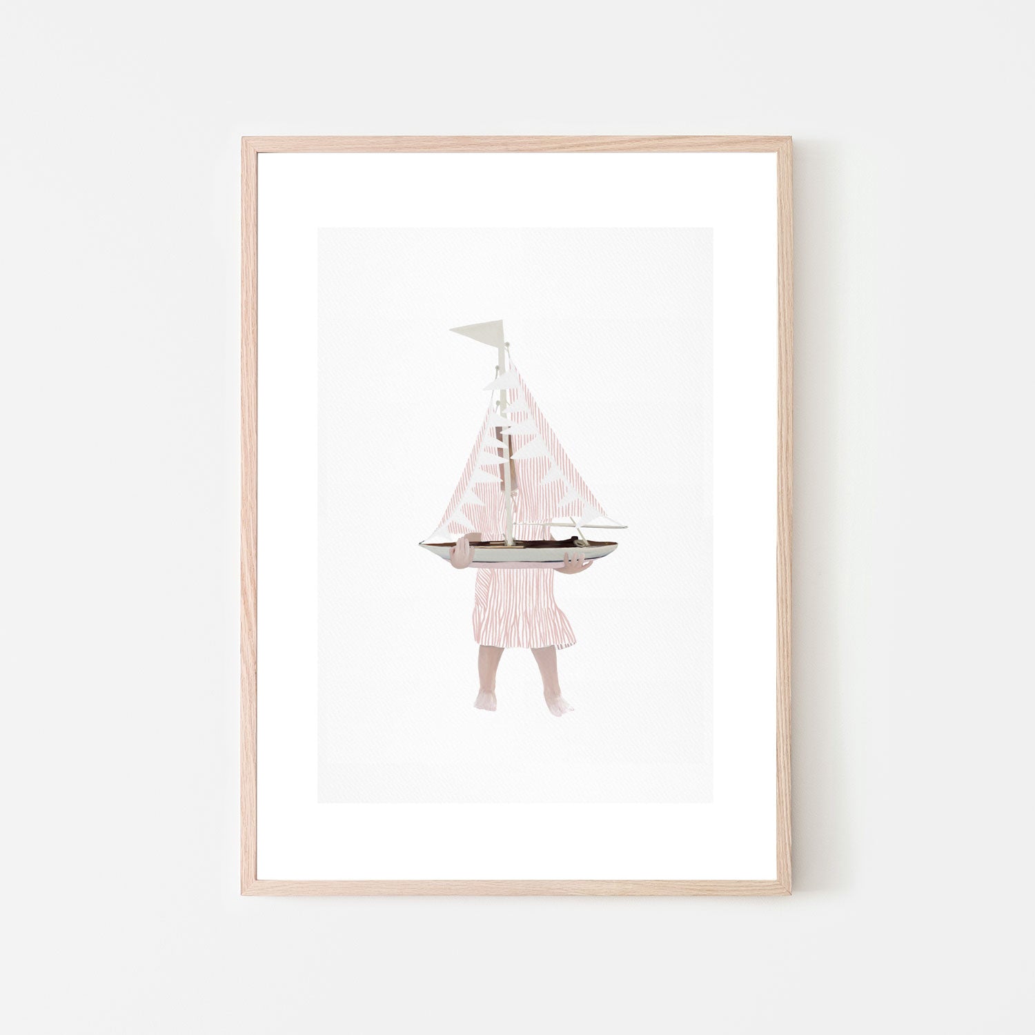 Girl Holding Pink Sailboat , By Leah Straatsma