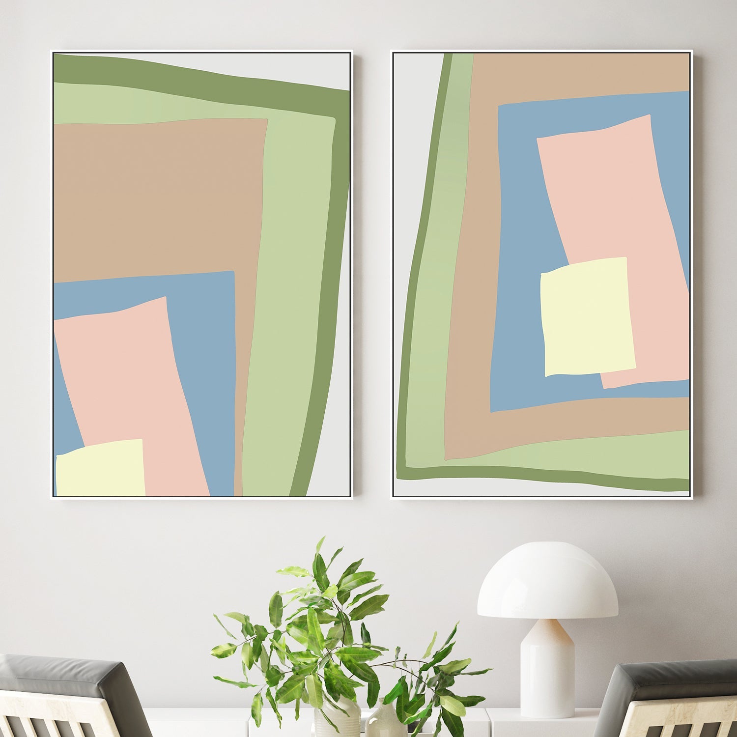 Blue Cut Out, Style A & B, Set Of 2 , By JL Design