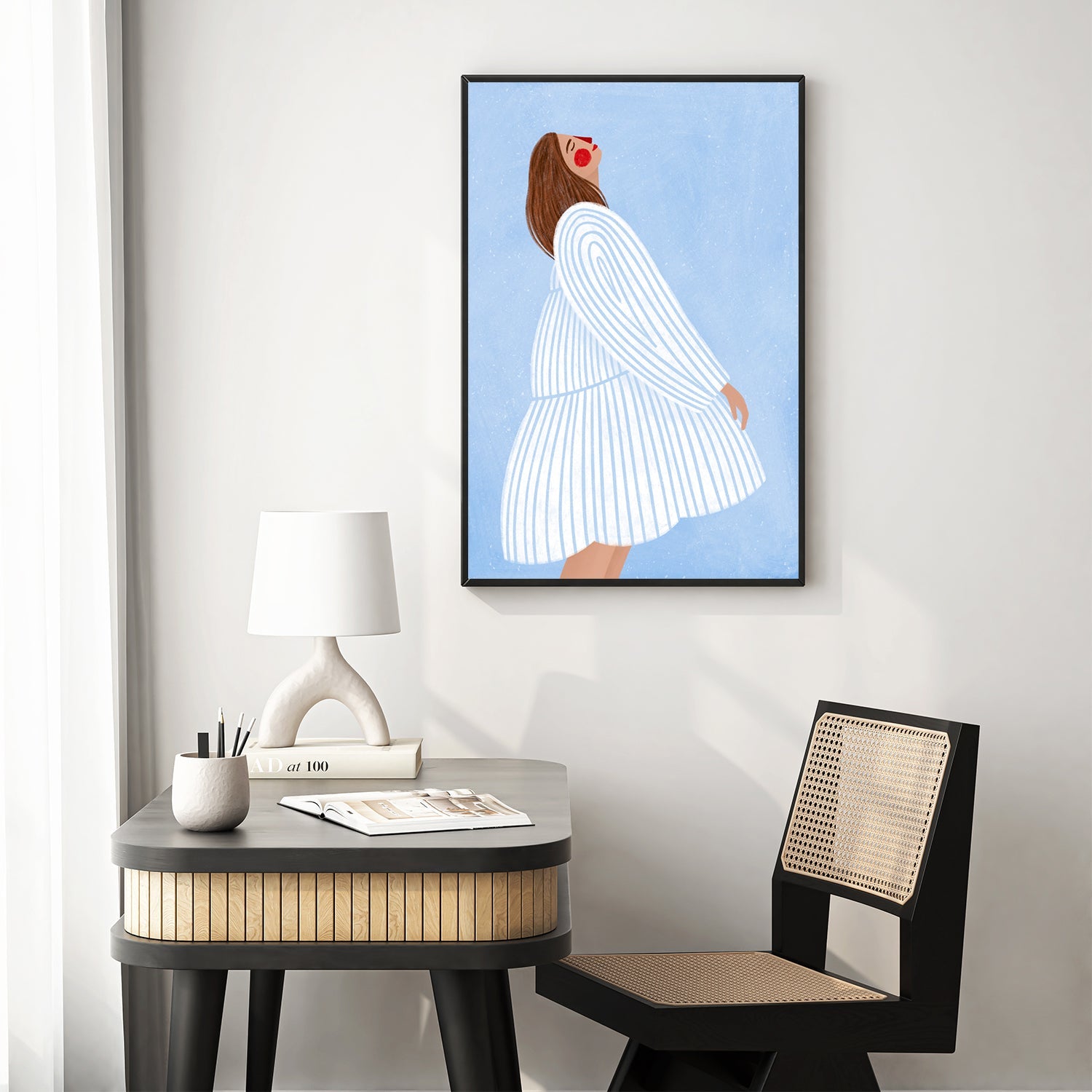 The Woman With The Blue Stripes , By Bea Muller