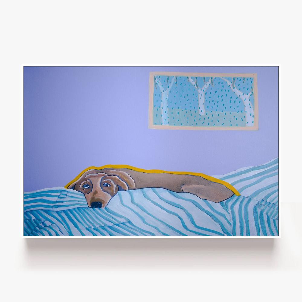 A Dog A Blanket And A Very Good Excuse-by-Sam Myers-wall-art-print-canvas-poster-framed-Gioia
