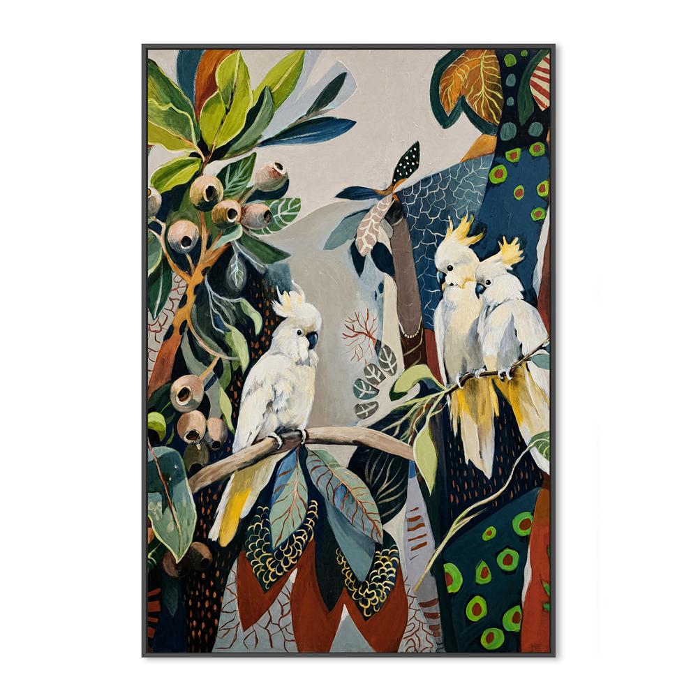 A Trio of Cockatoos-by-Susan Trudinger-wall-art-print-canvas-poster-framed-Gioia