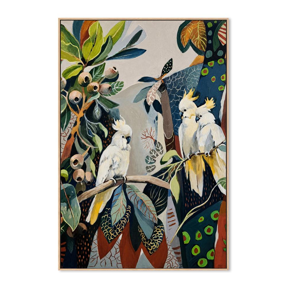 A Trio of Cockatoos-by-Susan Trudinger-wall-art-print-canvas-poster-framed-Gioia