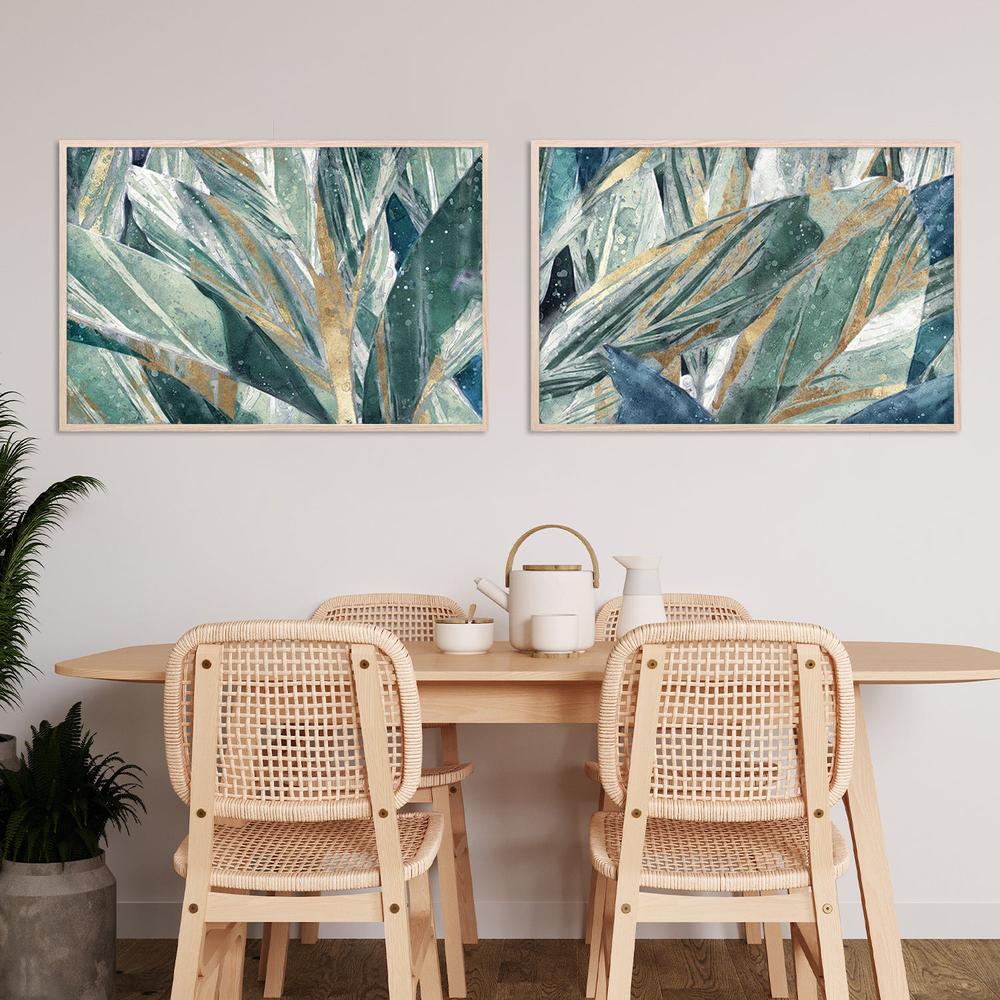Abstraction of Leaves, Style A & B, Set Of 2-by-Leda Robertson-wall-art-print-canvas-poster-framed-Gioia