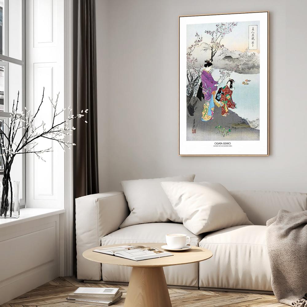 Admiring the Plum Blossom-by-Ogata Gekko-wall-art-print-canvas-poster-framed-Gioia