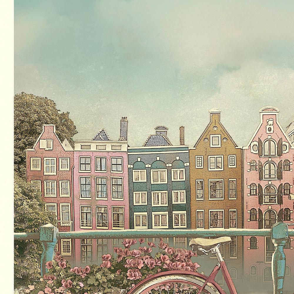 Amsterdam Canal Bicycle-by-Dion Gem-wall-art-print-canvas-poster-framed-Gioia