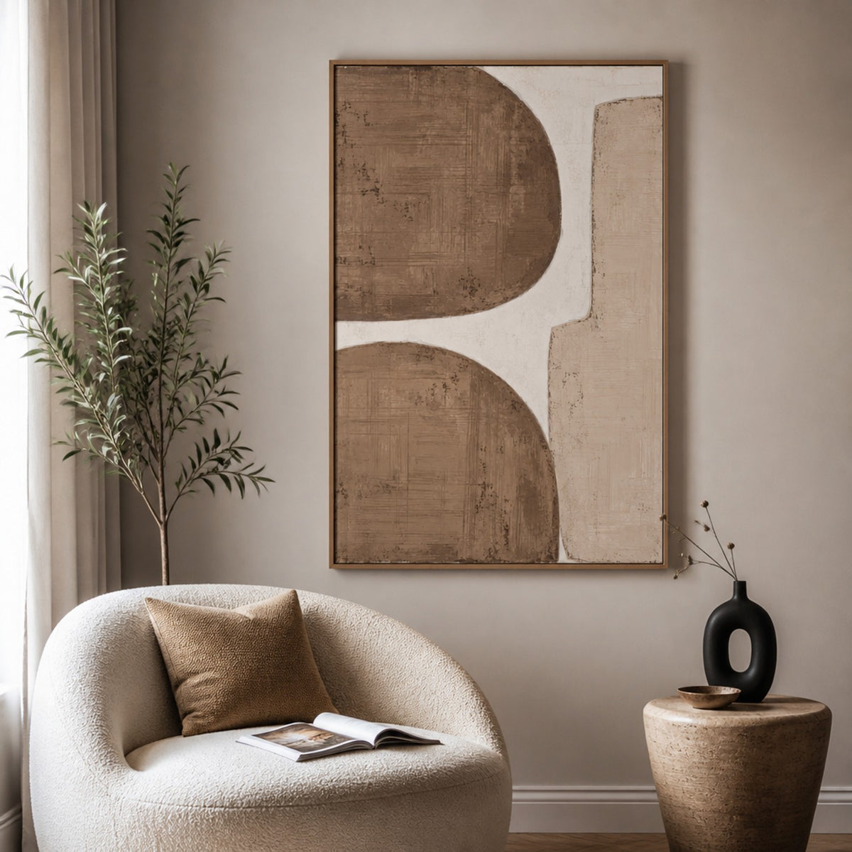 Neutral abstract organic geometric blocks, style A