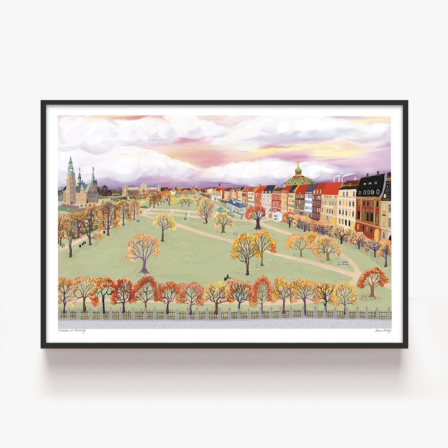 Autumnat Rosenborg-by-Emma Forsberg-wall-art-print-canvas-poster-framed-Gioia