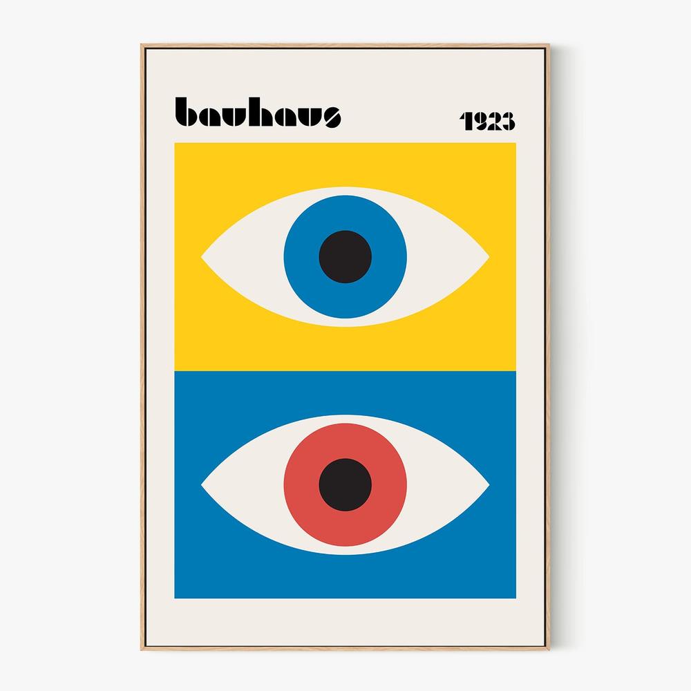 Bauhaus Geometric Eyes-by-Retrodrome-wall-art-print-canvas-poster-framed-Gioia
