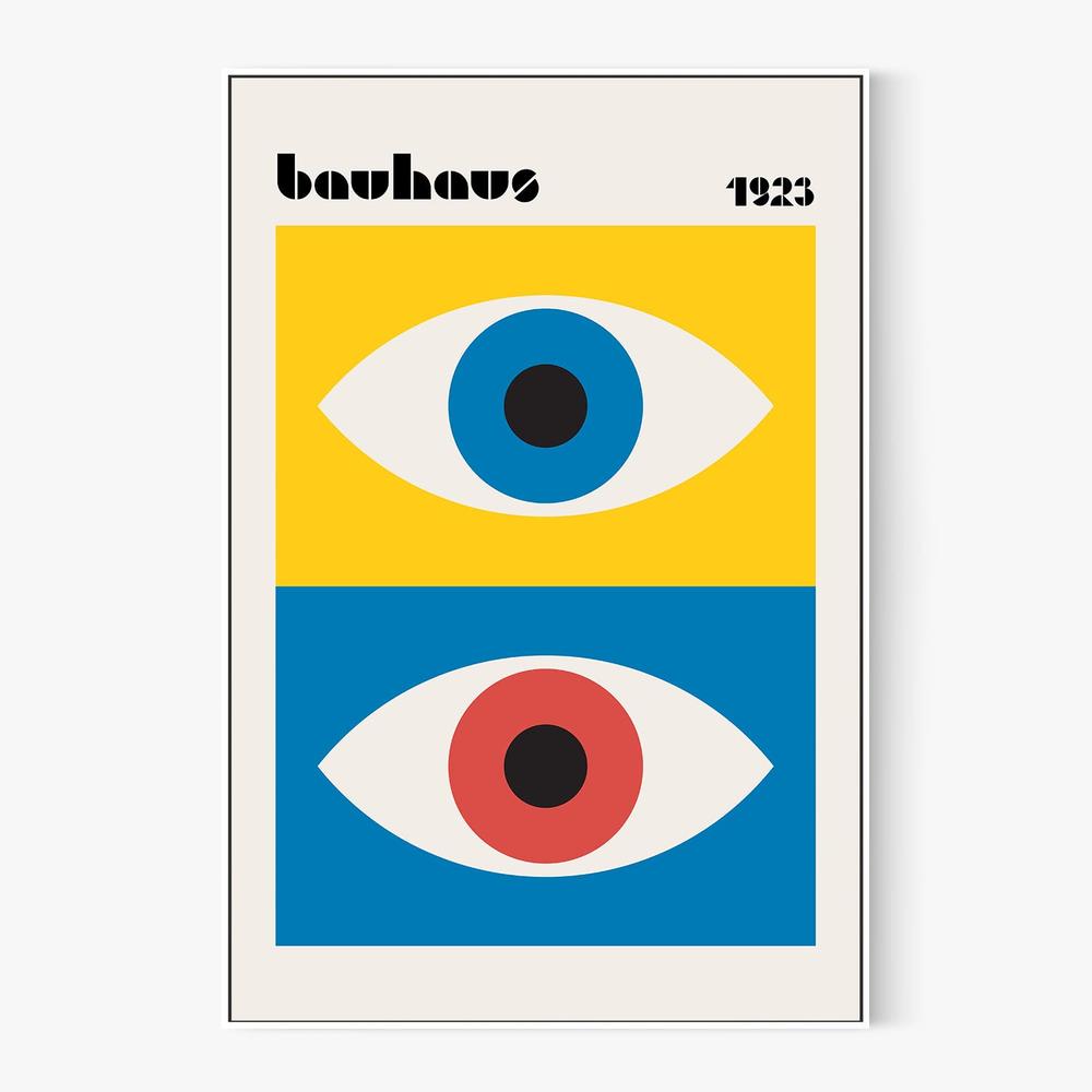 Bauhaus Geometric Eyes-by-Retrodrome-wall-art-print-canvas-poster-framed-Gioia