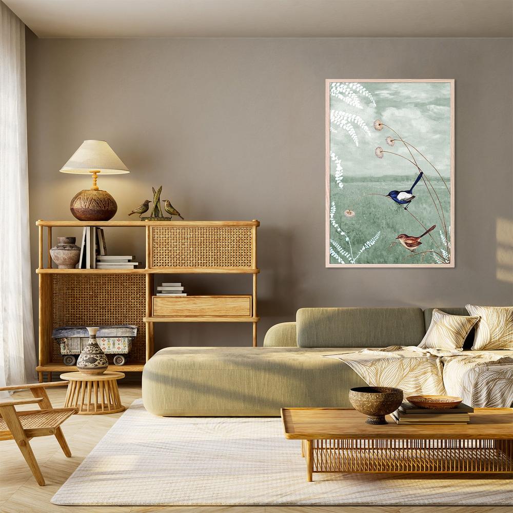 wall-art-print-canvas-poster-framed-Birds in a Serene Meadow-8