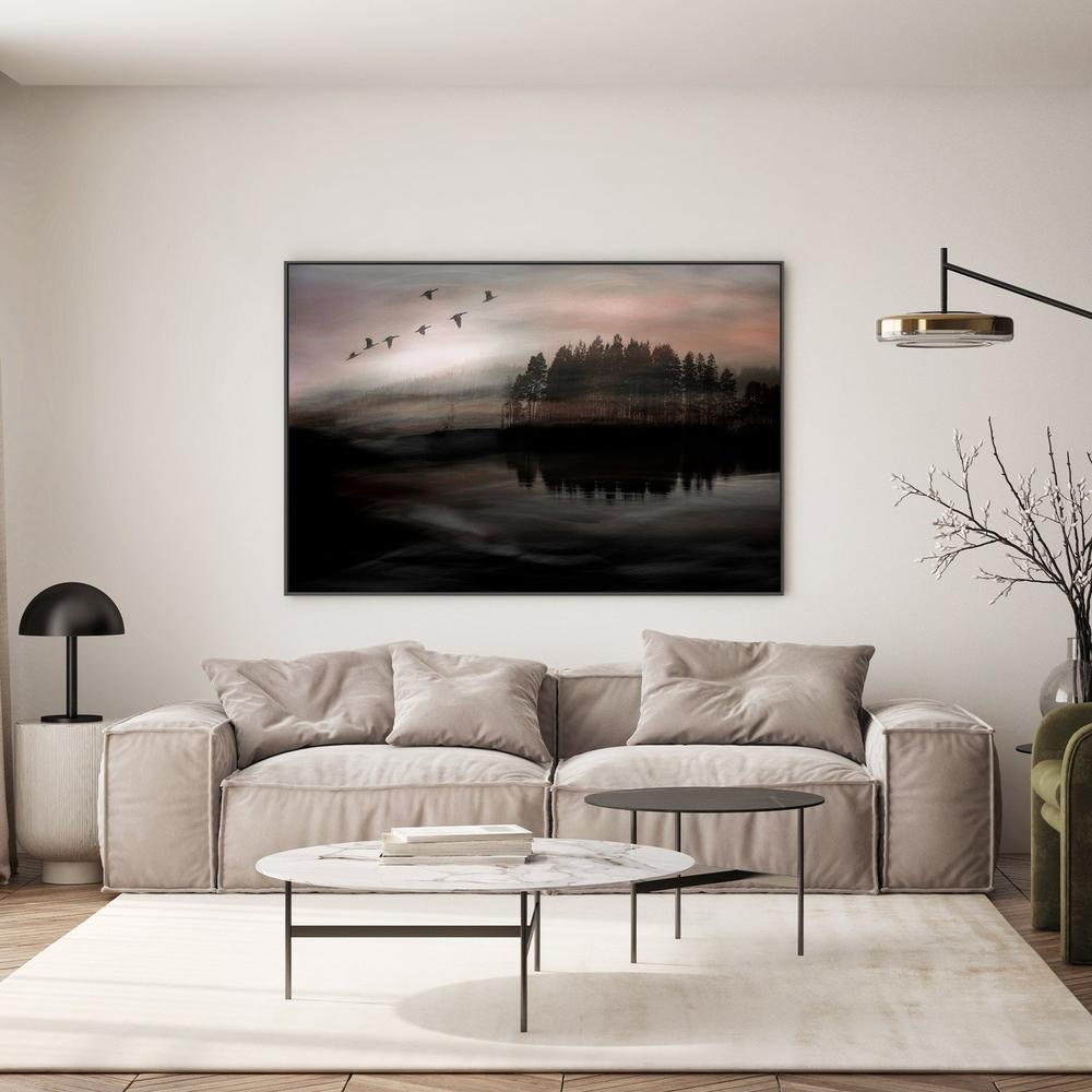 Birds Over Misty Lake-by-Christina Sillen-wall-art-print-canvas-poster-framed-Gioia