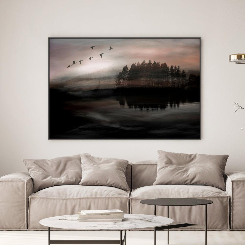 Birds Over Misty Lake-by-Christina Sillen-wall-art-print-canvas-poster-framed-Gioia