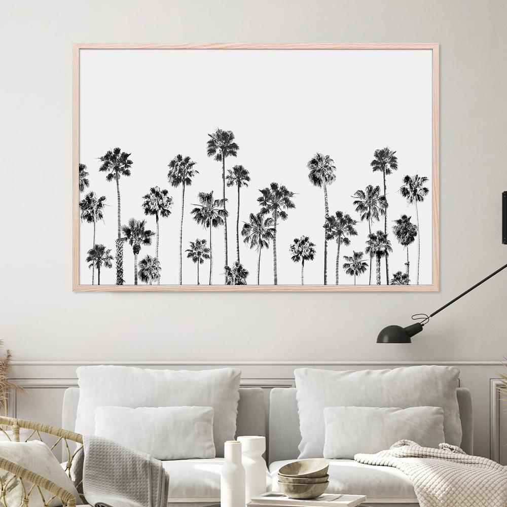 Black and White Palms, Style B-by-Gal Pittel-wall-art-print-canvas-poster-framed-Gioia
