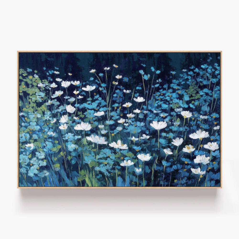 Blue Floral Field, Style B-by-Gioia Template-wall-art-print-canvas-poster-framed-Gioia