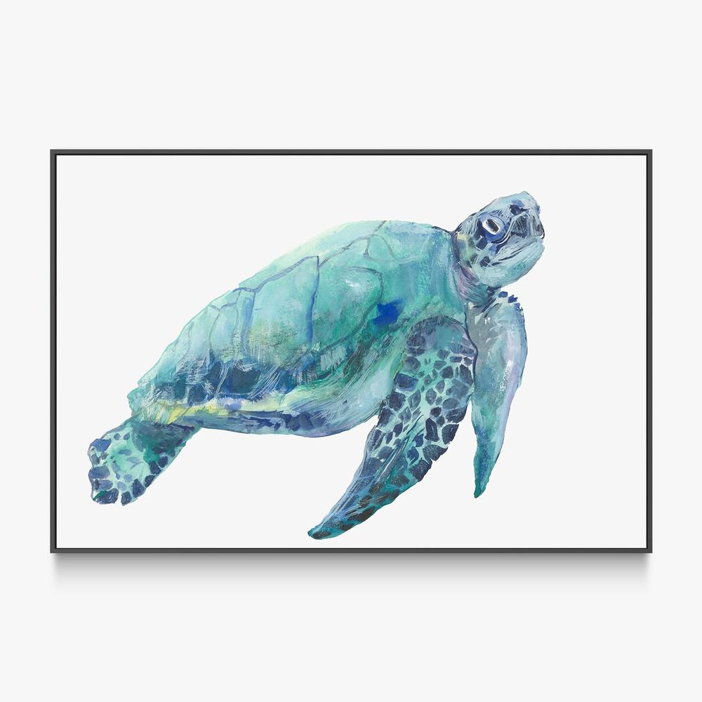 Blue Great Sea Turtle, Style A-by-Jacob Q-wall-art-print-canvas-poster-framed-Gioia