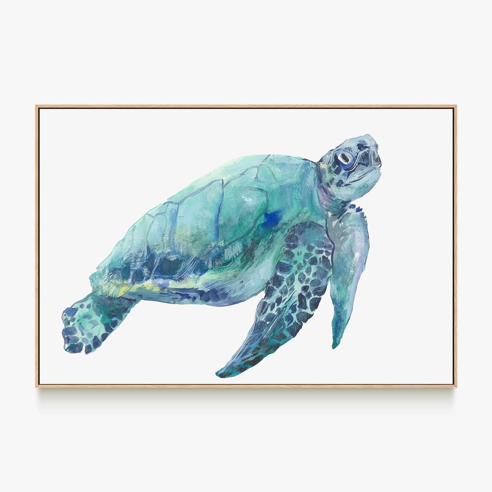 Blue Great Sea Turtle, Style A-by-Jacob Q-wall-art-print-canvas-poster-framed-Gioia